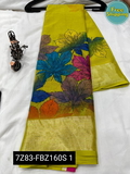 Fabric pure chiffon With blouse with beautifully veiwing border - Red, Free Size