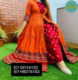 KURTI REYON FABRICS SHRUG REYON WITH HAND WORK AND PRINTING WORK ABD TUSSULS - Web Orange, XXL