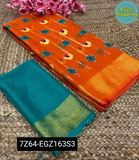 SAREE - SOFT FAUX MOSS CHIFFON - Web Orange, Free Size