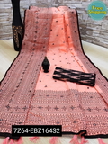 SAREE - SOFT LINEN COTTON SLUB - Lavender Rose, Free Size