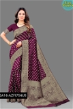 Kanjivaram silk saree with beautiful Pure Zari weaving with Rich Pallu & contrast Border - Blue, Free Size