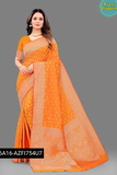 Kanjivaram silk saree with beautiful Pure Zari weaving with Rich Pallu & contrast Border - Pink Flamingo, Free Size