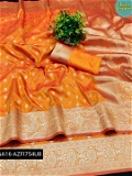 Kanjivaram silk saree with beautiful Pure Zari weaving with Rich Pallu & contrast Border Quality Material  - Screamin' Green