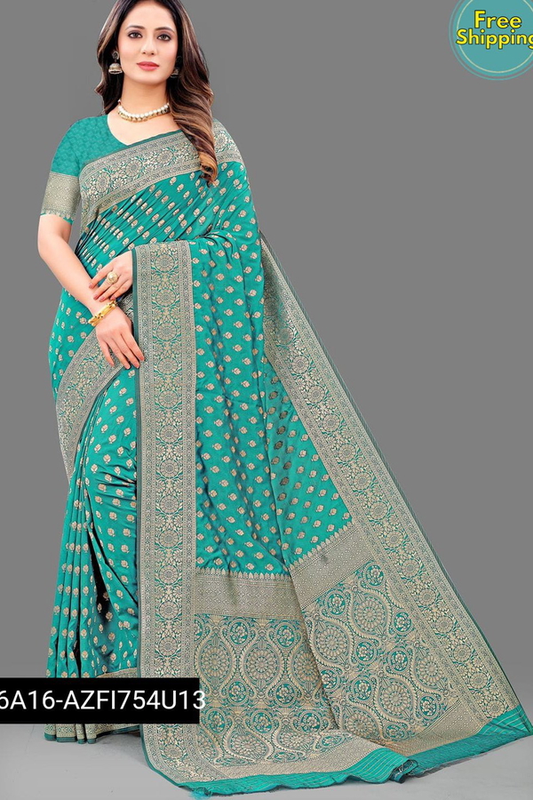 Kanjivaram silk saree with beautiful Pure Zari weaving with Rich Pallu & contrast Border Quality Material  - Purple Pizzazz