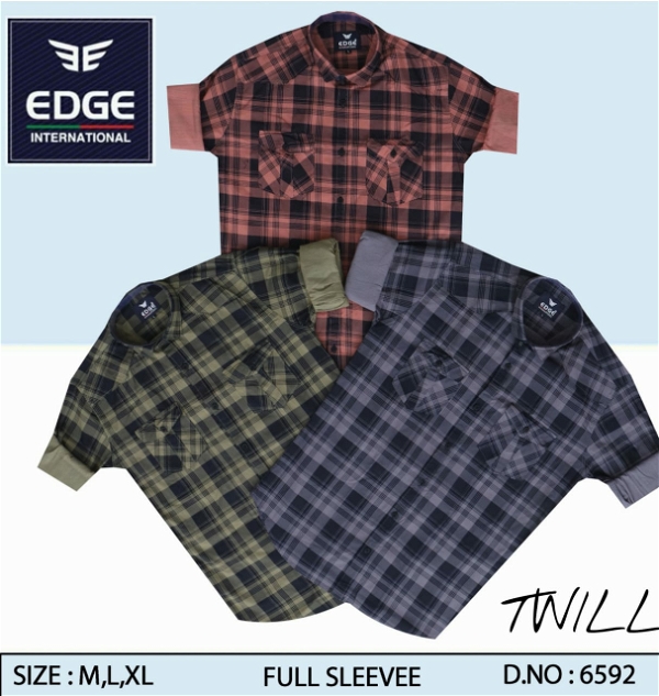 EDGE INTERNATIONAL Fancy Twill Check Shirt 6592 - M L XL