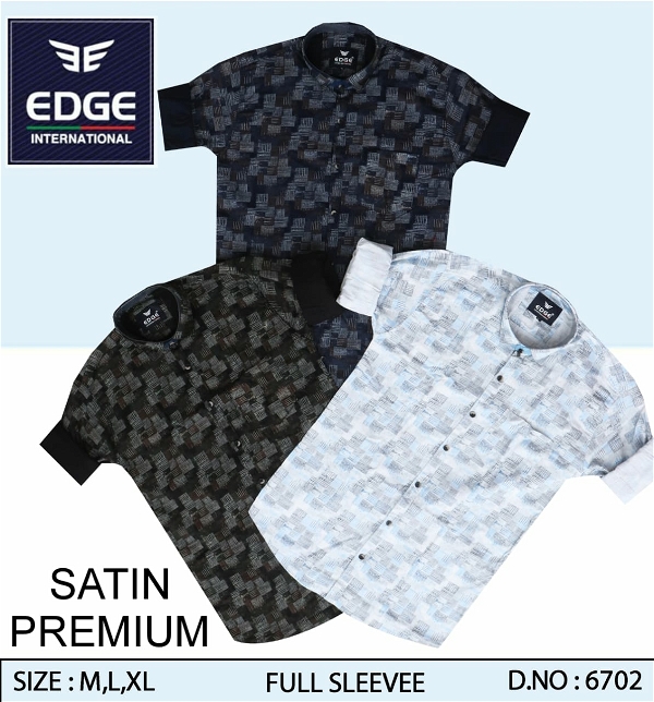 Premium Satin Shirt 6702 - 3 . Sizes : 3 ( M L XL )