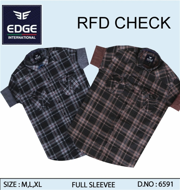 RFD Check Shirt 6591 - 2 . Sizes : 3 ( M L XL )