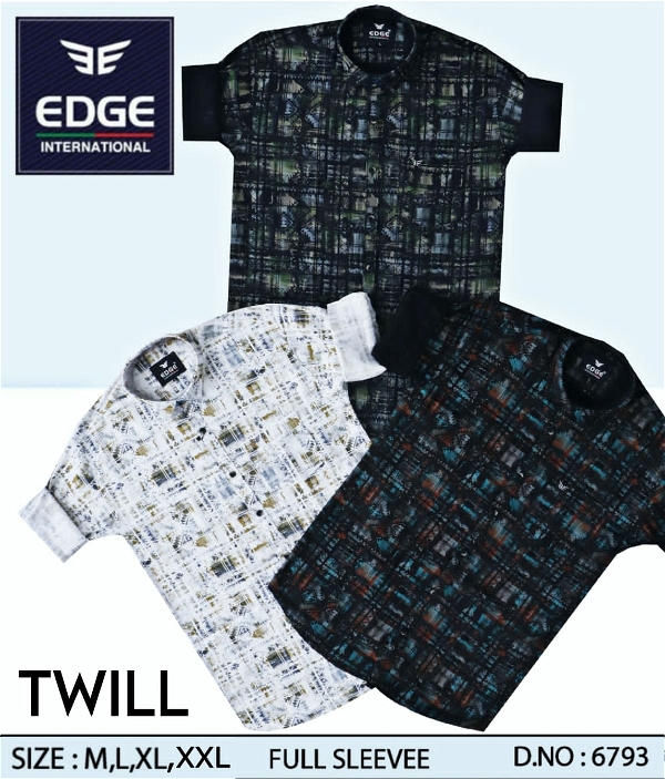 Fancy Printed Twill Shirt 6793 - 3 . Size : 4 ( M L XL XXL )