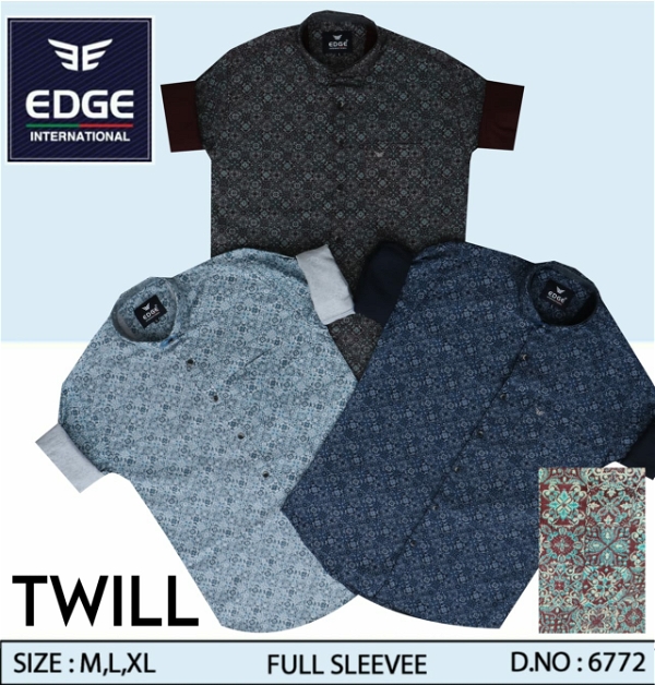 Fancy Twill Printed Shirt 6772 - 3 . Sizes 3 ( M L XL)