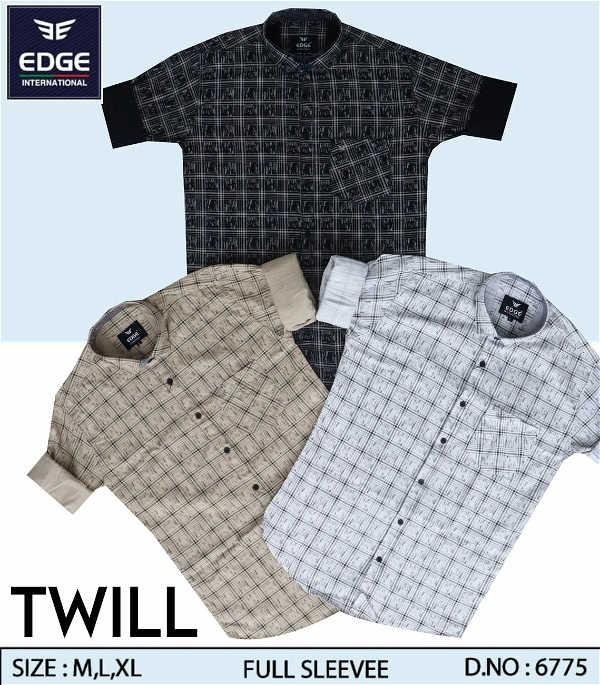 Fancy Twill Printed Shirt 6775 - 3 . Sizes: 3 ( M L XL)