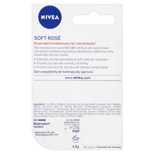 Nivea Soft Rose Lip Balm: 4.8 Gm