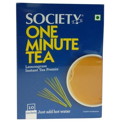 Society One Minute Lemongrass Premix Instant Tea: 10x14 Gm