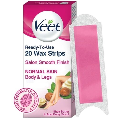 Veet Hair Removal Waxing Strips Kit - Normal Skin - 10 Strips