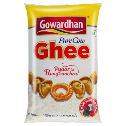 Gowardhan Pure Cow Ghee - Pouch, 1 Litre