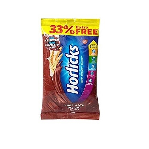 Horlicks Chocolate Delight Health Drink Refill - 75 Gm + 25 Gm