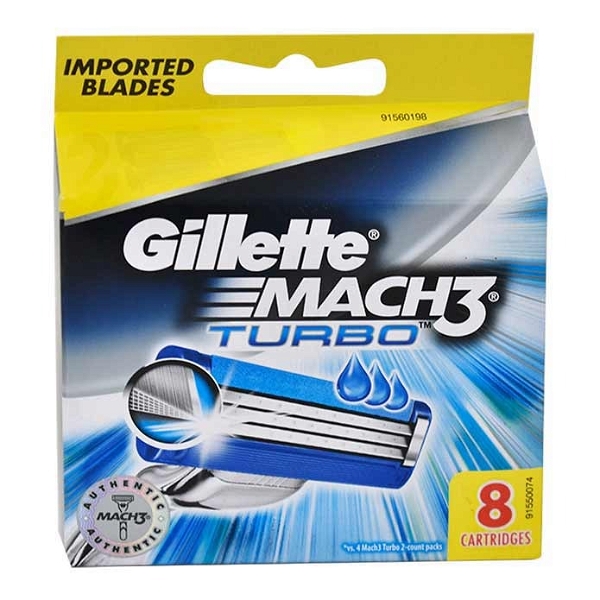 Gillette Mach3 Turbo Cartridge - 8 Units