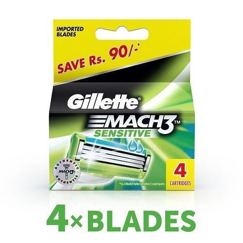 Gillette Mach3 Sensitive Cartridge - 4 Units