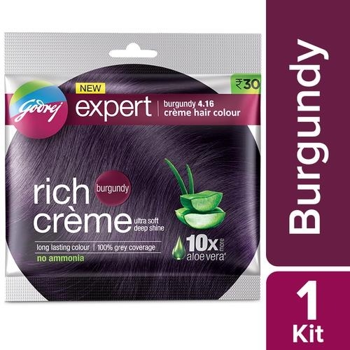 Godrej Expert Rich Creme Hair Colour Shade 4.16 Burgundy: 20 g + 20 ml Sachet