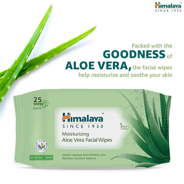 Himalaya Moisturizing Aloe Vera Facial Wipes: 25 Wipes