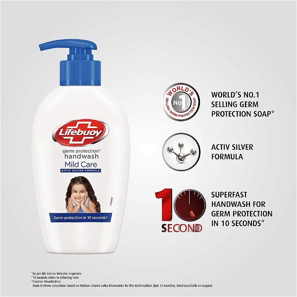 Lifebuoy Mild Care Germ Protection Handwash Pump: 190 Ml