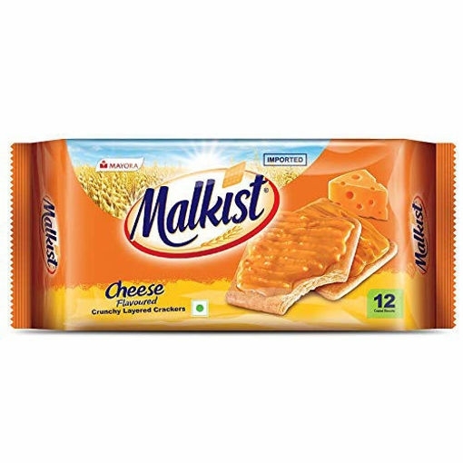 Malkist Cheese Flavoured Crunchy Layered Crackers - 144 Gm