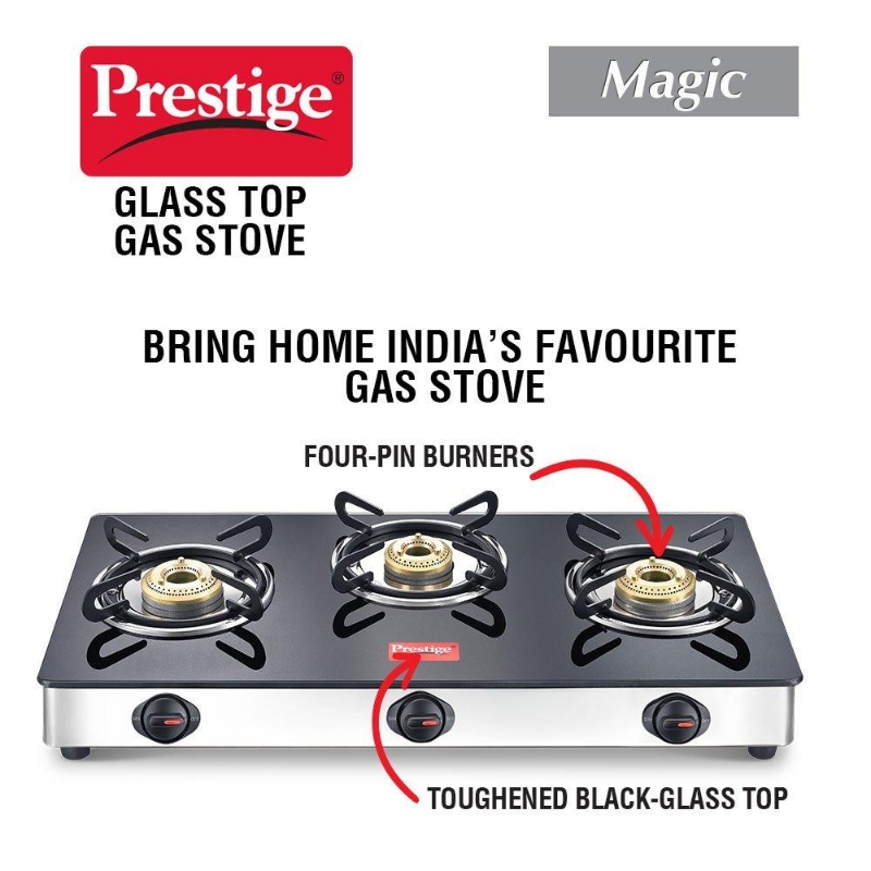 prestige magic glass top 2 burner gas stove