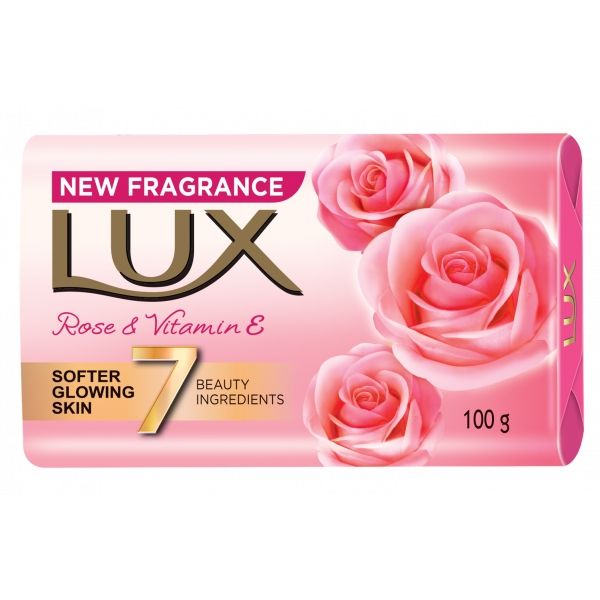 Lux Rose & Vitamin E Bathing Soap - 100g X 4+1
