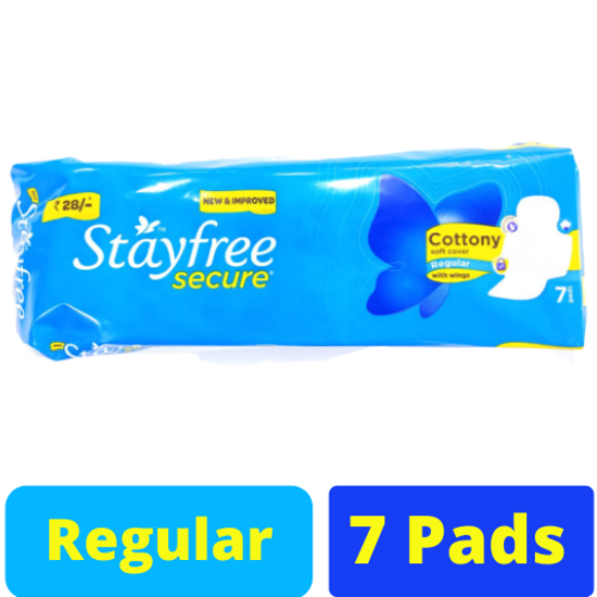Stayfree Secure Cottony Soft Cover Regular - 7 Pads