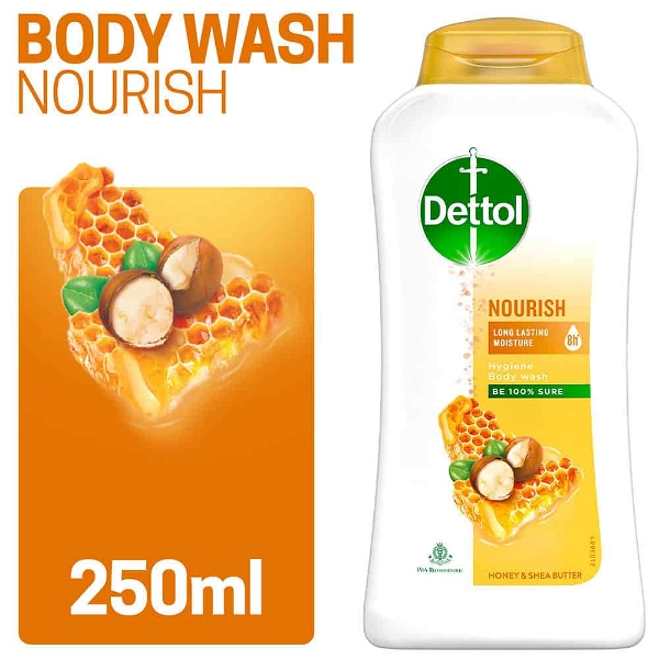 Dettol dettol nourish body wash & shower gel(honey & shea butter) - 250ml