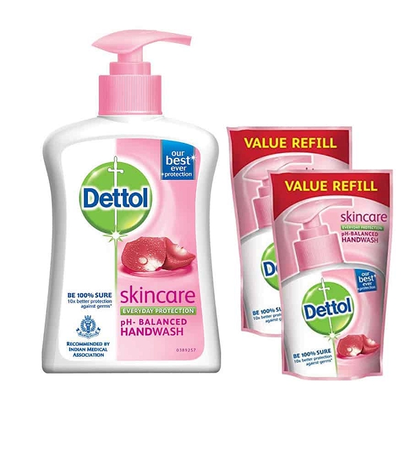 Dettol dettol skincare handwash - 200ml+175ml x2=550ml