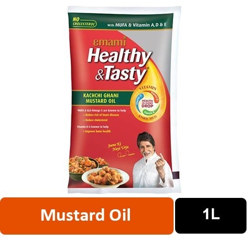 Emami Healthy & Testy Kachi Ghani Mustard Oil - 1L