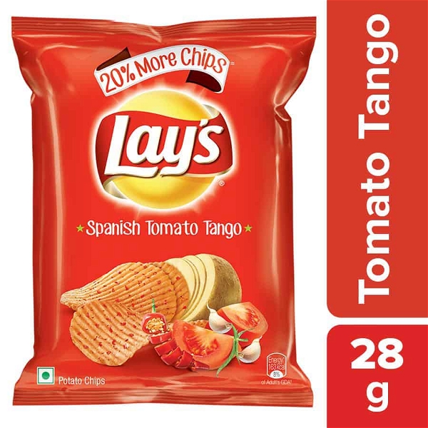 Lays Potato Chips - Spanish Tomato Tango Flavour - 28g