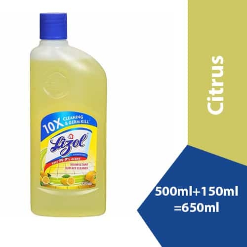 Lizol lizol disinfectant surface cleaner, citrus (650ml)