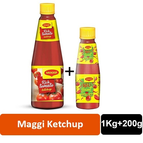 Maggi Tomato Ketchup Bottle(Free 200g Maggi Hot & Sweet Sauce) - 1Kg