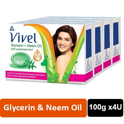 Vivel vivel glycerin + neem oil soap - 100g x4N=400g