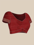Leeza Store Banarasi Silk Blend Woven Golden Zari Butta Saree With Blouse Piece - Maroon