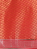 Leeza Store Cotton Silk Blend Golden Zari Ethnic Motifs & Silver Zari Border Saree With Blouse Piece - Red