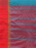 Leeza Store Cotton Silk Blend Woven Striped Self Design Golden Zari Border Saree With Blouse Piece - Royal Blue