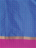 Leeza Store Cotton Silk Blend Woven Striped Self Design Golden Zari Border Saree With Blouse Piece - Turquoise