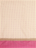Leeza Store Cotton Silk Blend Woven Striped Self Design Zari Border Saree With Blouse Piece - Beige