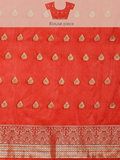 Leeza Store Jacquard Cotton Blend Golden Zari Butta Butti Woven Maheshwari Saree With Blouse Piece - Yellow