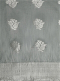 Leeza Store Tissue Silk Silver Zari Floral Ethnic Motifs Saree With Blouse Piece - Grey