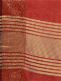Leeza Store Women's Cotton Silk Golden Zari Border Jacquard Woven Plain Solid Saree with Unstitched Blouse Piece - Red