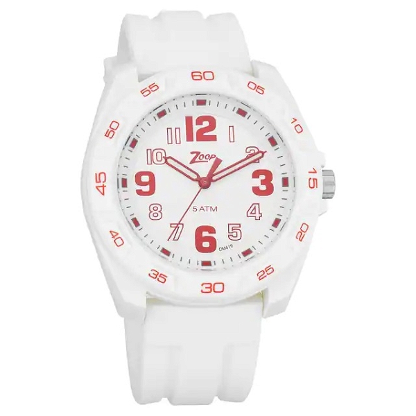 Zoop Glow Watch with White Dial & Plastic Strap