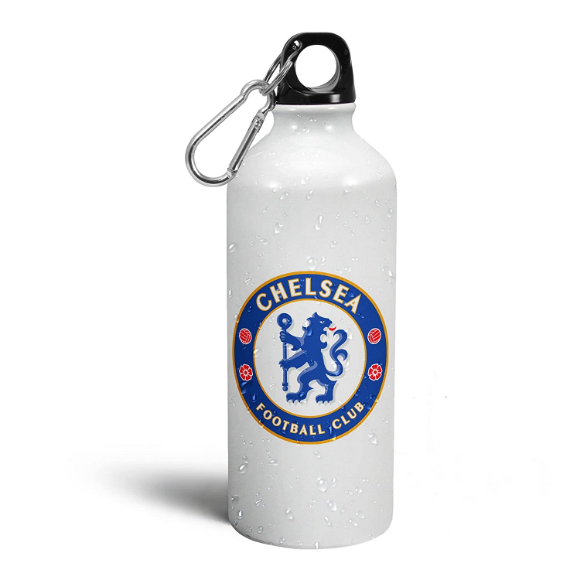 Chelsea Football Club Official Signed 500ml Aluminium Water Bottle 2018 Badge 