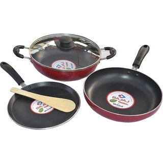 Bajaj Majesty Induction Cookware Set - kadhai 24cm,frypan 24cm,tawa 25cm