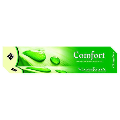 Comfort Camphor & Lemon Grass Agarbatti - 1 box = 12 packs, Free 1 packet Lychee Agarbatti with the box
