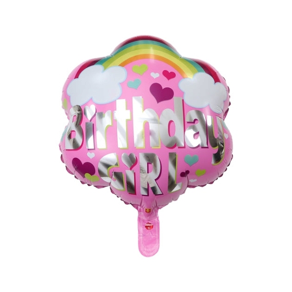 Baloon Foil Birthday Girl - Solid Pink