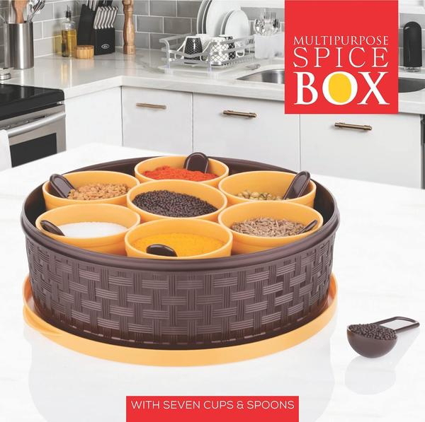 2509 Round Plastic Masala Spice Box - 85