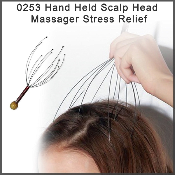 0253 HAND HELD SCALP HEAD MASSAGER STRESS RELIEF - 25